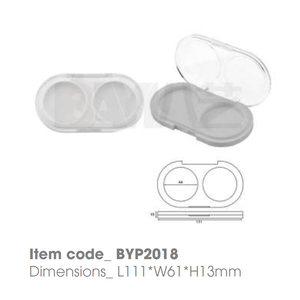 Conteneur vide transparent à double compartiment avec logo personnalisé pour fard à paupières, anticernes, bronzer, blush et contour - Product Image 1