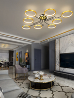 Lustre contemporain Simig Lighting pour plafond haut, luxe, anneaux circulaires LED, luminaire suspendu pour salon