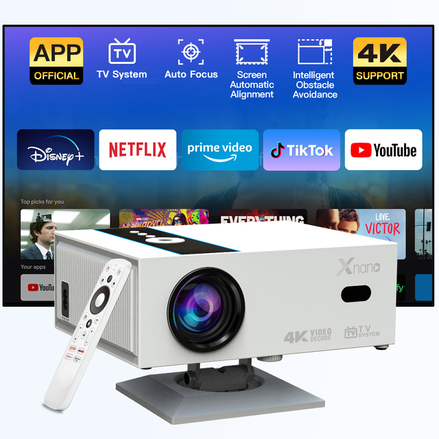 XNANO X6 LCD Projectors Google Certified Auto Focus WiFi Wireless Bluetooth Native FUD HDR10 TV Projector