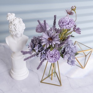 Bouquet de pivoines et de gerberas artificielles Bezi, violet, en tissu tissé plastique, décoration d'intérieur, accessoires de mariage CF01354 - Product Image 1