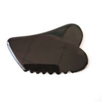 Nouvel article estival HZ : Outil de massage à picots noir, forme innovante, Gua Sha en obsidienne à picots