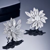 KIRIN bijoux de mariage fins pour femmes 925 argent Sterling coupe fleur goujon Moissanite boucles d'oreilles bijoux à la mode