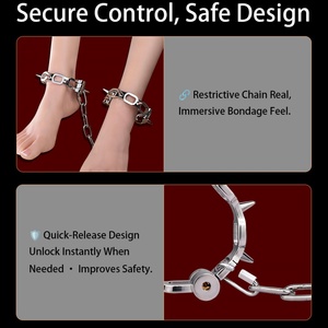 Grilletes de Tobillo de Acero Inoxidable para Adultos, Accesorios de Bondage BDSM, Equipo de Restricción BDSM de Alta Calidad, Apto para Todos los Entusiastas del SM - Product Image 4