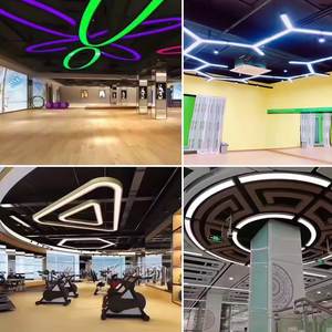 Gran oferta, luz de trabajo LED moderna, diseño de fábrica, luces de flecha hexagonales lineales, peluquería, barbería, decoración de luz interior - Product Image 4