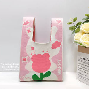 Borsa a Mano con Logo Personalizzato, Borse in Tessuto, Borse Morbide in Maglia, Elegante Borsa Lavorata a Maglia con Nodo, Ideale come Regalo per le Vacanze - Product Image 5