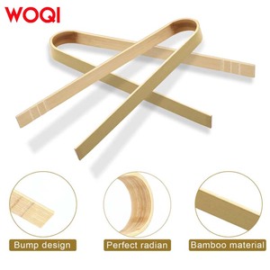 WOQI Ustensiles de cuisine en bambou vert Pince à thé pour salade <span class=keywords><strong>Bacon</strong></span> et toast Ustensile en bois pour la préparation des aliments - Product Image 5