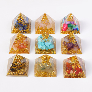 Mini Natural Crystal Chip <strong>Resin</strong> <strong>Pyramid</strong> Ornament Energy Crystal <strong>Pyramid</strong> for Desktop Decoration - Product Image 1
