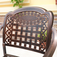Mobilier d'extérieur de jardin moderne Tables à manger en fonte d'aluminium Chaises d'extérieur chaises imperméables pour balcon et cour