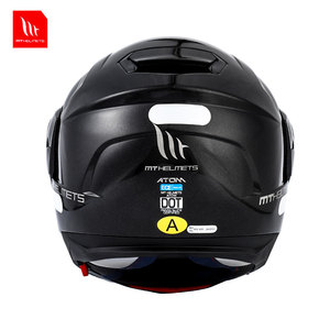 Casque modulaire unisexe toutes saisons MTHELMETS FF CE/ABS à dégagement rapide pour la course et le cruiser, homologué ECE, design uni noir - Product Image 6