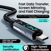 Câble de données USB4.0 240W USB C 40 Gbps Transfert vidéo 4K Thunderbolt 5 8K 60Hz pour téléphone tablette ordinateur portable Type C Câble de charge rapide