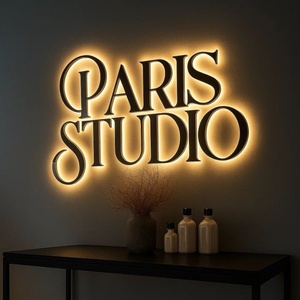Insegna 3D retroilluminata a LED con lettere in acrilico tagliate al laser, personalizzabile per logo aziendale, reception, salone - Product Image 3