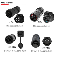 Jnicon M40 Ip67 2 + 4 broches 2 broches d'alimentation 120A 6 broches de Signal 10A montage sur panneau connecteur mâle femelle prise et prise