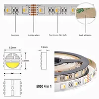 Vente en gros de bande LED Eyst pour la décoration intérieure, bar, KTV, éclairage d'ambiance, RGBW 12V, cuivre, IP65, SMD5050, 5M, 60 LED/m, 14W/M