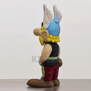Stick Rhinestone personajes de la Galia héroe animación figuras Asterix pegar cristal diamante Asterix escultura resina artesanía - Product Image 5