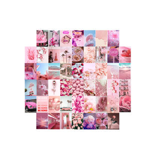 Image personnalisée 4x6 pouces <span class=keywords><strong>rose</strong></span> <span class=keywords><strong>Photo</strong></span> 50pcs cartes affiches papier mur Collage Kit pour la décoration de la chambre - Product Image 1