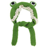 Serre-tête Jacquard pour femme, motif grenouille à grands yeux de dessin animé, avec boutons, protection des oreilles, tendance, mignon, pour l'hiver, les voyages et les photos