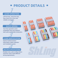 Connecteur de fil rapide industriel SHLING SL-48 à ressort, 4 entrées 8 sorties, bornier électrique à bornes isolées