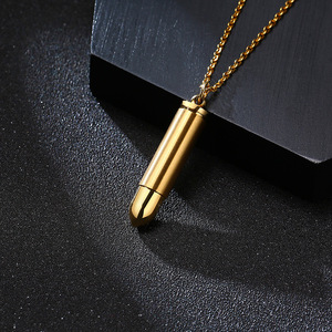 Özel LOGO paslanmaz çelik kremasyon takı kül ayna cilalı açık mermi Urn kolye moda insan yakıtlı kolye - Product Image 5