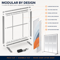 Boîte à lumière SEG modulaire sans cadre en aluminium avec tissu et éclairage LED pour stand d'exposition et publicité