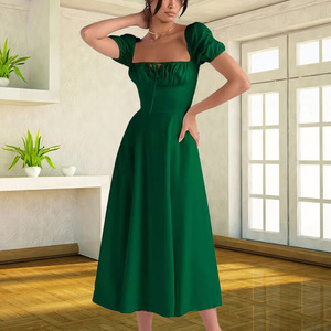 Élégant bureau dame Chic femmes Robe à paillettes respirant tricot Maxi Robe col rond manches courtes taille naturelle pour l'automne - Product Image 6