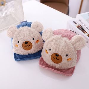 หมวกและหมวกแฟชั่นสำหรับเด็กวัยหัดเดินสไตล์น่ารักผ้าลูกฟูกนุ่มใส่กันหนาวปรับแต่งโลโก้ได้ตามต้องการ - Product Image 4