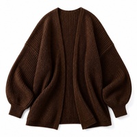Kedatangan Baru Musim Gugur/Dingin 2025 Gaya Eropa Amerika, Atasan Rajut Wanita untuk Komuter, Sweater Kasual, Cardigan