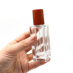 30ml 50ml 100ml Thick Bottom <b>Clear</b> Crimp Neck Empty <b>Glass</b> Spray Perfume Bottle With Wooden Cap - Product Image 4