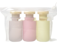 Flacon cosmétique de voyage rechargeable de 100 ml avec pochette zippée pour lotions, shampoings et lotions corporelles