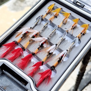 20pcs Kit de mouches de pêche à la <span class=keywords><strong>mouche</strong></span> sec humide Nymphe Streamers Perdigon <span class=keywords><strong>Euro</strong></span> Style Leurres assortis avec boîte de rangement - Product Image 5