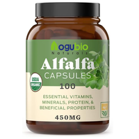 Poudre d'alfalfa biologique certifiée marque privée, extrait végétal, poudre verte