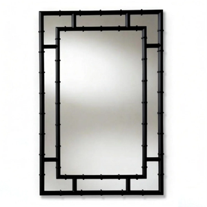 <span class=keywords><strong>Miroir</strong></span> mural double couche en bambou doré Regency pour la décoration du salon - Product Image 4