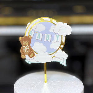 Decoración para Pastel de Cumpleaños de Bebé, Serie de Cumpleaños, Impresión a Color en Acrílico, Oso de Zoológico, <span class=keywords><strong>Dinosaurio</strong></span> - Product Image 4