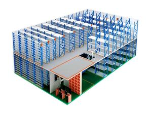 Système d'étagères de mezzanine sans boulons en acier inoxydable préfabriqué industriel, protection contre la corrosion, revêtement en poudre, rayonnage - Product Image 2