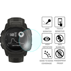 <span class=keywords><strong>Película</strong></span> protectora de pantalla completa para reloj Garmin Instinct, cristal templado 9H 2.5D, antiarañazos, GPS - Product Image 2