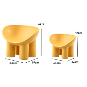 Silla de estilo nórdico con patas de elefante, silla redonda de un solo asiento para jardín, para adultos, niños, mascotas y personas mayores - Product Image 5