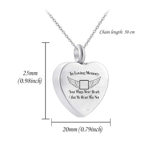 Crematie Sieraden Rvs Urn Ketting Voor Crematie Begrafenis Hartvormige As Memorial Hanger Met Vulling Kit - Product Image 3
