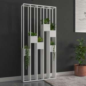 Moderno Separador de Ambientes Nórdico Verde con Plantas, Soporte para Flores de MDF, Estante de Almacenamiento para Oficina en Casa y Escuela - Product Image 4