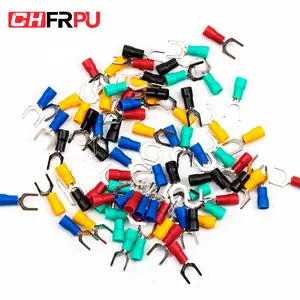 Chfrpu Pvc Geïsoleerde Vork Terminal Koperen Messing Connector Elektrische Crimp Spade Geïsoleerde Ferrule Bout-On Terminal