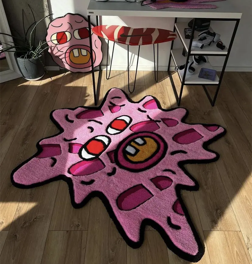 Fabricante de alfombras personalizadas Anime Cartoon Tufted Rug Area Door Mat Special Character Shaped Logo Tufting Rug Carpet