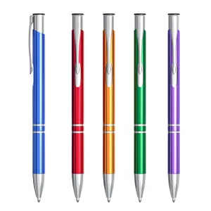 사용자 정의 로고 1.0mm 펜촉 검정 또는 파랑 잉크 승진 금속 알루미늄 볼펜