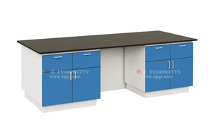 Muebles escolares Muebles de laboratorio de madera Mesa de laboratorio de 10 pies de largo con estante de reactivos Diseño moderno Marca <span class=keywords><strong>Everpretty</strong></span> - Product Image 5