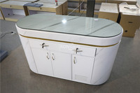 Mini magasin de détail moderne, bureau de réception/de magasin optique en marbre et bois, décoration personnalisé de Table de comptoir d'argent