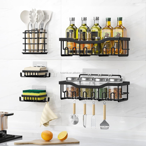 5 Trong 1 Kim Loại Góc Tắm Caddy Treo Tường Lưu Trữ Giá Tổ Chức Phòng Tắm Kệ Móc Không Khoan Yêu Cầu Phụ Kiện Thiết Lập - Product Image 3