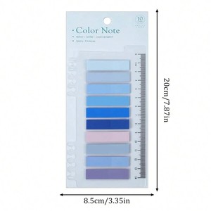 20-Gói tự dính Pet Index Tab mờ văn phòng tập tin thư mục Biển chỉ dẫn với người cai trị Bookmark sinh viên đọc nhãn - Product Image 5