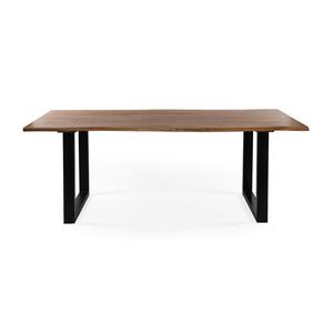 Mesa de Comedor de Madera de Acacia con Borde Natural y Patas de Metal, Diseño Moderno de Estilo Rústico, Muebles para el Hogar, Juego de Comedor - Product Image 1