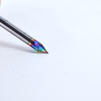Fraise à chanfreiner en carbure monobloc, 60 degrés, à une seule dent, revêtement arc-en-ciel, outil de fraisage CNC pour le débavurage des métaux
