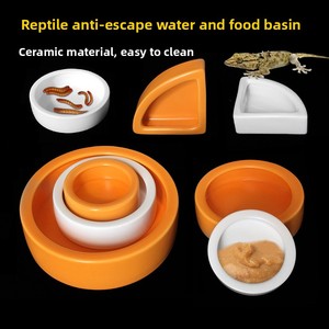 Tazón de Alimentación a Prueba de Escape para Reptiles, Insectos y Crickets, Tanque de Cerámica para Mascotas Pequeñas para Alimentar con Gusanos de la Harina, Tanque de Agua - Product Image 2