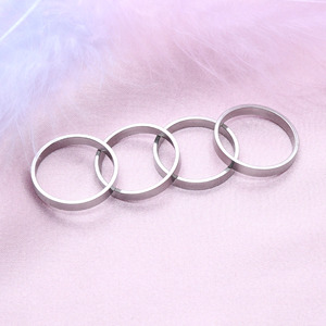 <b>Plain</b> Couple <b>Rings</b> Stainless Steel Geometric Design Unisex Wedding Jewelry - Product Image 2