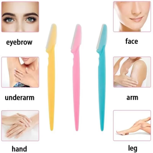 Rasoir droit emballage personnalisé 12 pièces rasoirs faciaux multi-usages racloir à sourcils avec tête de <span class=keywords><strong>coupe</strong></span> en maille vente en gros - Product Image 5