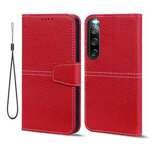 Étui portefeuille design Business pochette de téléphone pour <span class=keywords><strong>Sony</strong></span> <span class=keywords><strong>Xperia</strong></span> 10iii, pour <span class=keywords><strong>Xperia</strong></span> 1iii étui de carte de crédit avec corde - Product Image 2